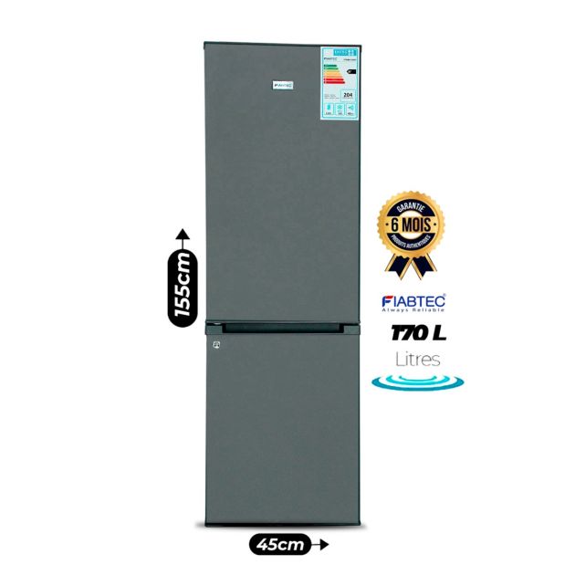 Réfrigérateur combiné FIABTEC - FTBMS-330DF - 170 litres - Gris