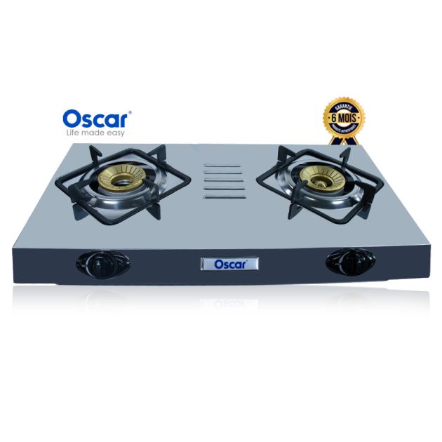 Plaque de Cuisson Automatique à Gaz - OSCAR - OSC-201 - 2 feux - Blanc