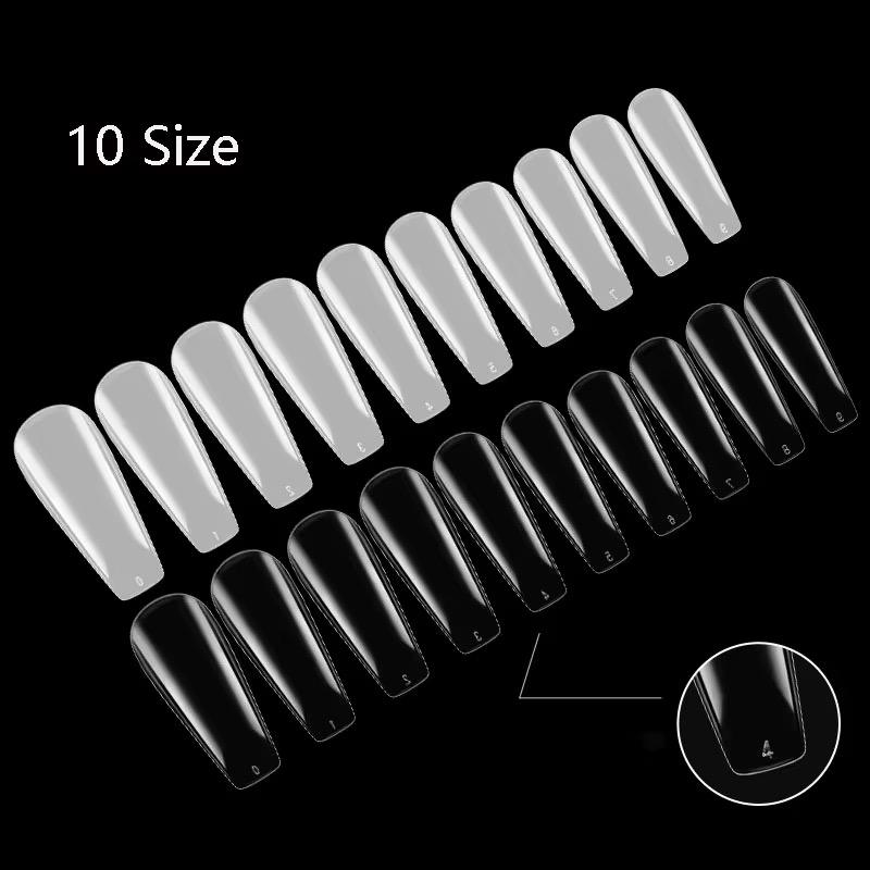 Capsules d'Ongles Coffin Blanches Longues