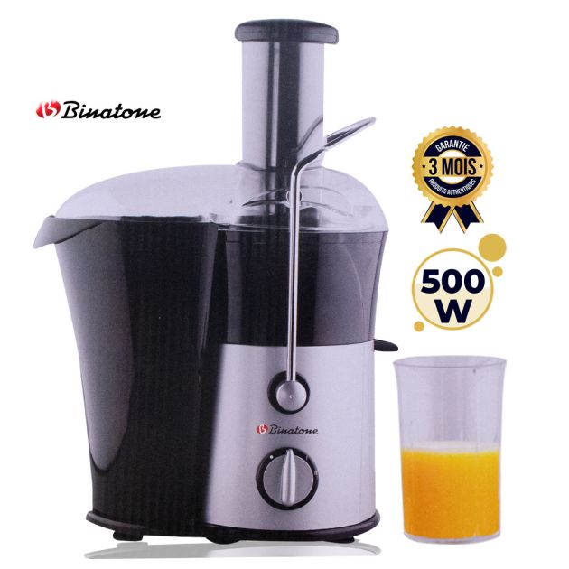 Extracteur de jus centrifuge - Binatone - JE-580 - 500W - Tube de Remplissage 65mm - 2 Vitesses + Pulse