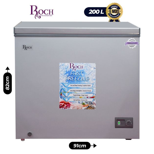 Congélateur Coffre ROCH - RCF-230B-B - 200 Litres - Gris