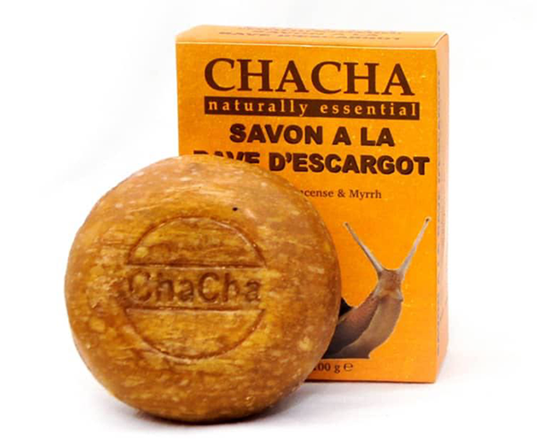 Cha Cha Savon � la bave d'escargot, treatment of Pimples, Eczema, Acne, Remove Wrinkles,  Remove Stretchmarks, Treat Heat Rashes, Whitens the body