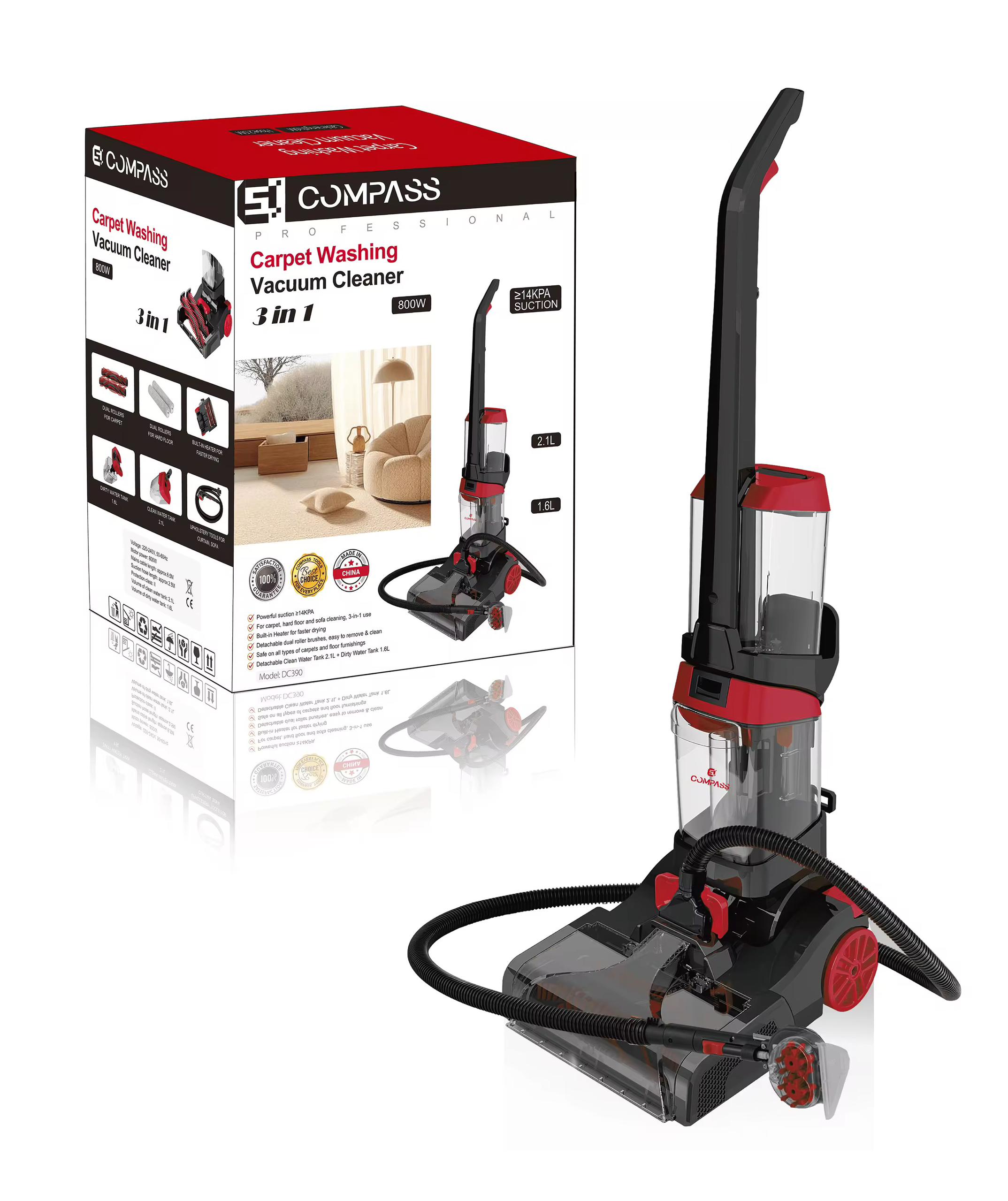 Aspirateur nettoyeur de tapis 3 en 1