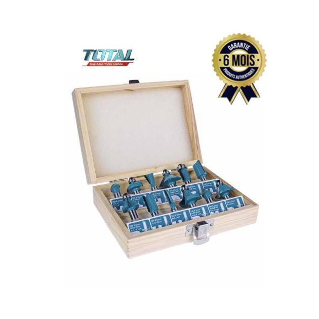 Jeu de 12 fraises 8 mm - Total TACSR1121- Garantie 6 Mois