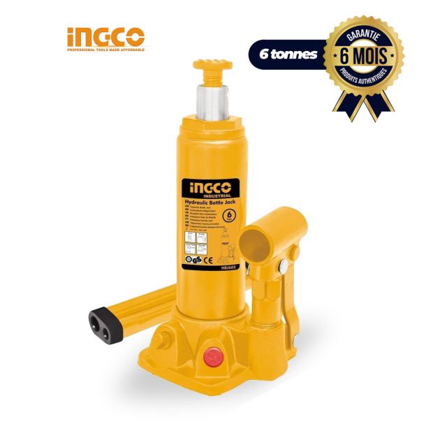 Cric Hydraulique - 6 tonnes - INGCO HBJ602 - 6 Mois