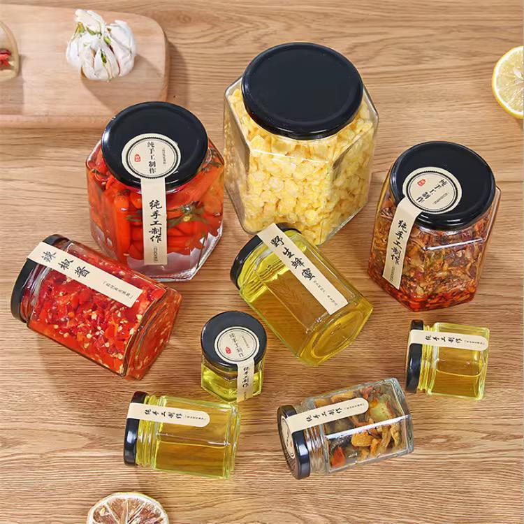 pots de miel hexagonaux