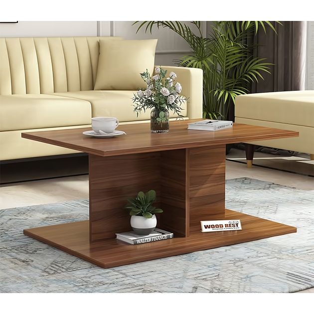 Table centrale moderne en bois et formica - SE01 - Marron (disponible en fabrication)