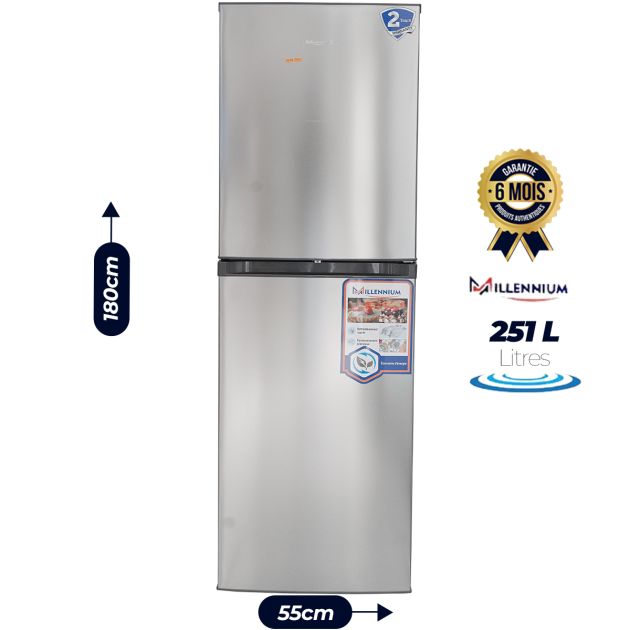 Réfrigérateur combiné 251 Litres - MILLENNIUM - RF-5D366IN - Inox