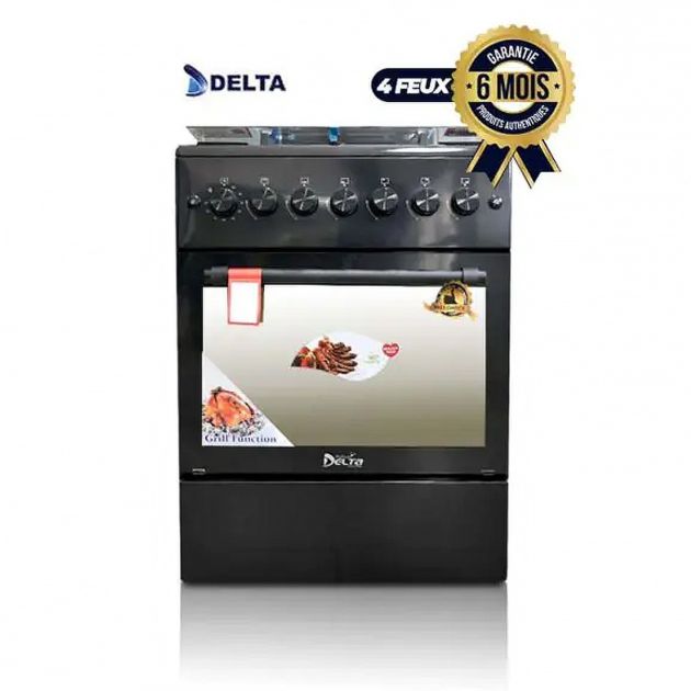 Cuisinière à gaz DELTA - 60 x 60 - 04 feux – Trendy Black