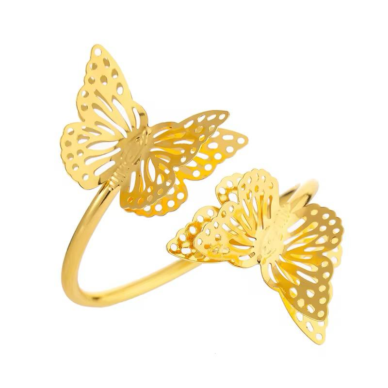Anneaux de Serviette Papillons Dorés Enchantés