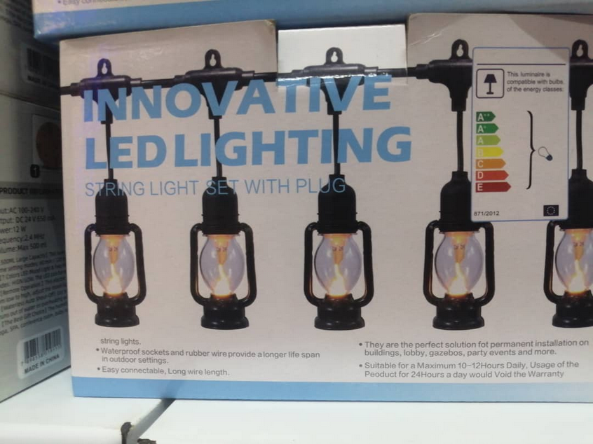 Guirlande Lumineuse LED Lanterne Vintage-10 LED Chaleur Lumineuse Décoration Extérieure Imperméable pour Patio, Jardin, Fête et Camping