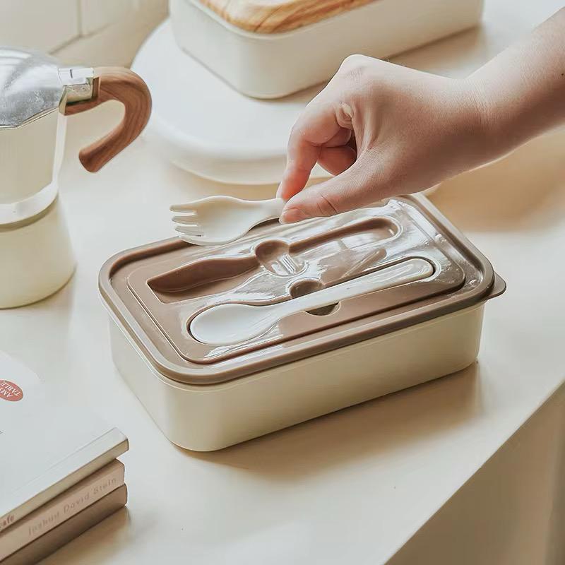 Boîte Repas Nomade 'Bento Stylé' avec Couverts Intégrés