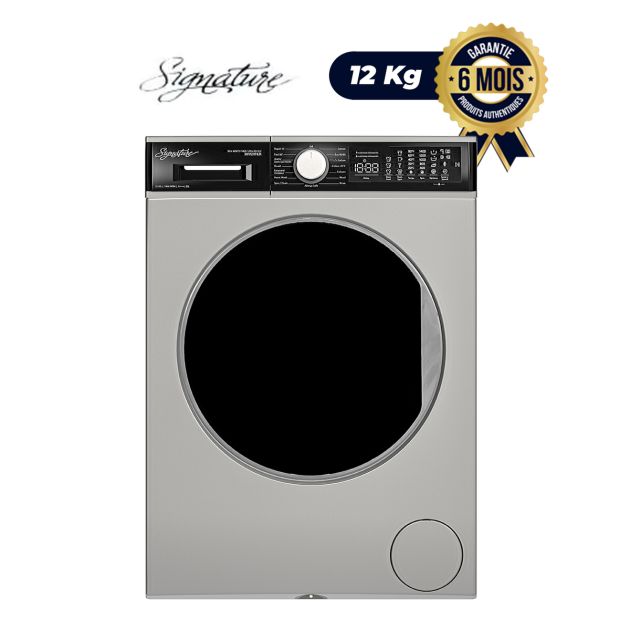 Machine à laver automatique SIGNATURE - SGV-WMT3-1400-12KG BD SLV - 12Kg - A+++ - Gris Foncé