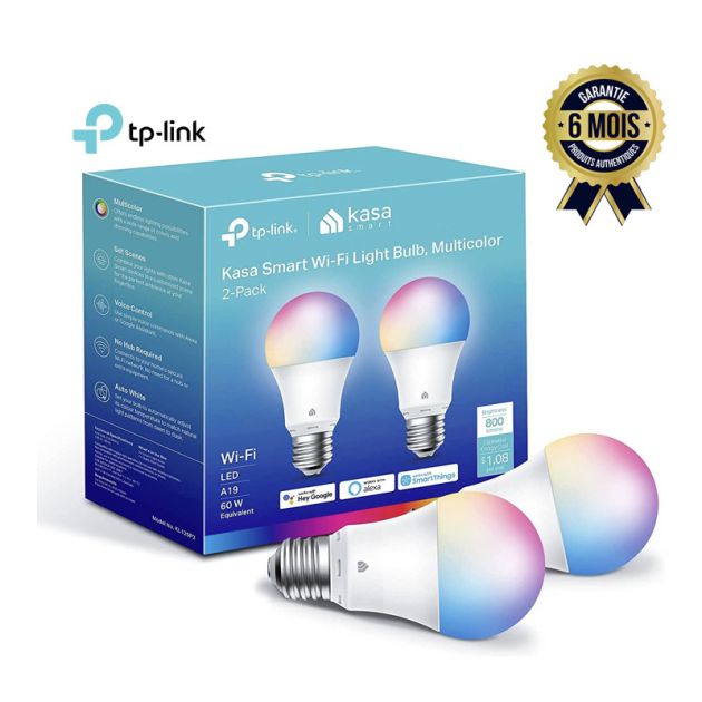 Ampoule intelligente WiFi - Tplink KL125P2 - Multicolore - 9 W - Lot de 2