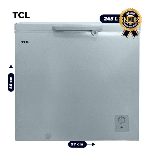 Congélateur coffre TCL - 245 Litres - F330CF - Efficacité énergétique A+ - Gris