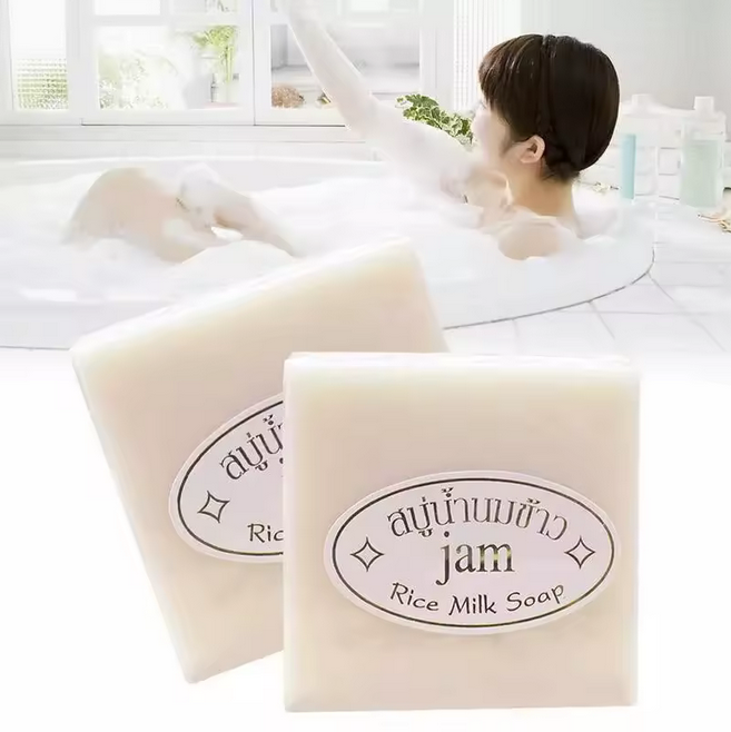 Savon au lait de riz de Thaïlande savon original fait main en gros savon au lait de riz blanchissant savon au lait de chèvre pour blanchir le contrôle de l'huile