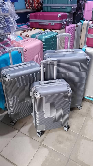 3 jeux de valises à roulettes de qualité supérieure gris clair grande capacité bagages de cabine légers en aluminium Offre Spéciale à roulettes universelles