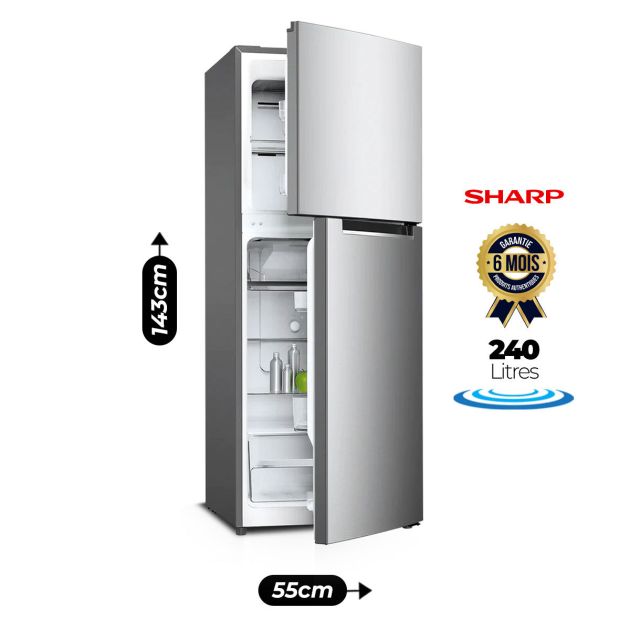 Refrigerateur double Battant Sharp - SJ-HM260-HS2 - No frost - A+ - 240L - Gris