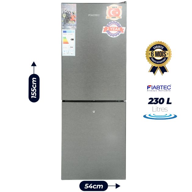 Réfrigérateur combiné FIABTEC - FTTL-252230 - 230 Litres - Acier Inoxydable
