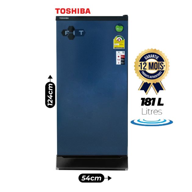 Réfrigérateur TOSHIBA- D189SB - 181 Litres - 1 battant - No Frost - A+ - Bleu SB