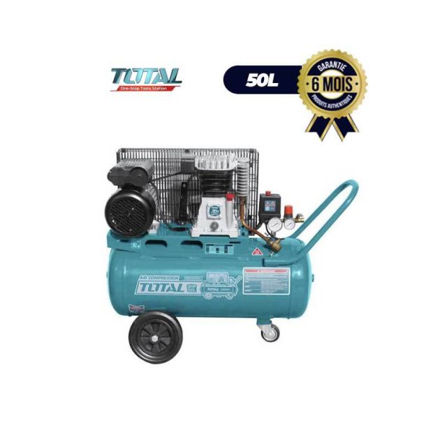 Compresseur d'air de capacité 3.0HP - 50 litres - TOTAL TC1300506 - Garantie 6 mois