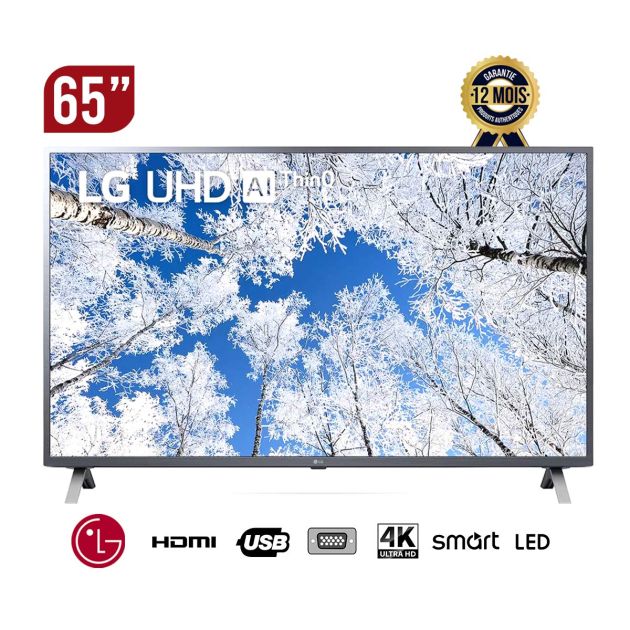 LG TV Smart 65 pouces - 65UQ70006LB - 4K Active -HDR- webOS - ThinQ AI - 12 mois de garantie