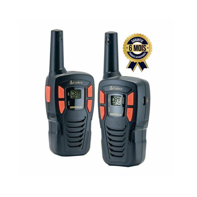 Cobra Electronics CXT195 - Lot de 2 talkies-walkies bidirectionnels microTALK - 16 milles - 6 Mois