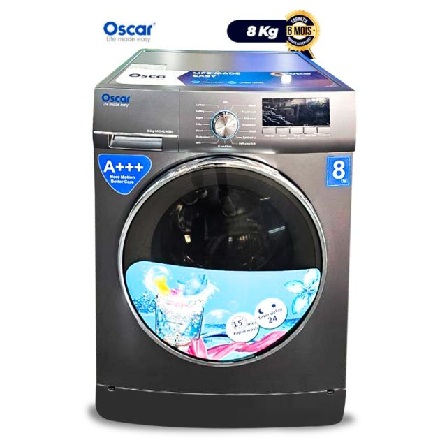 Machine à laver automatique Oscar - OSC -FL-XG70 - 7Kg - Gris