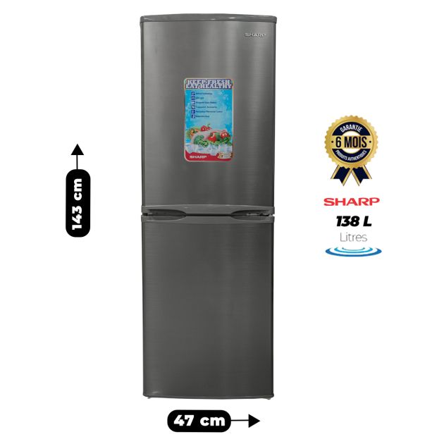 Réfrigérateur Combine Sharp - Bh180 - 138L - Gris