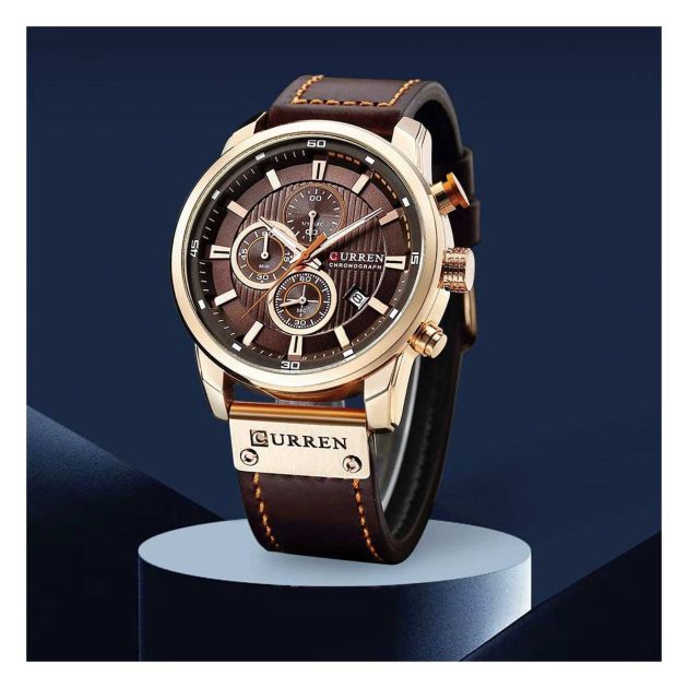 bracelet pour hommes - Bracelet en cuir chronographe étanche