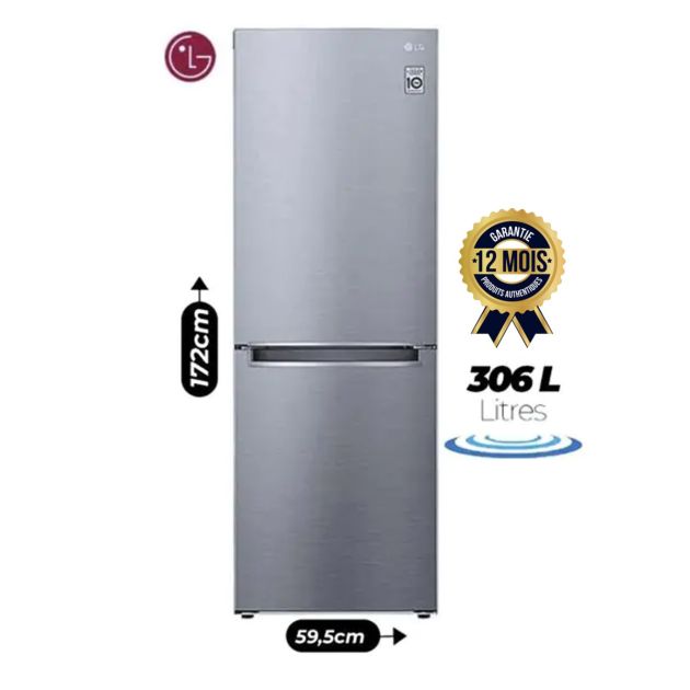 Réfrigérateur combiné LG - GC-B399NLJM - 306 litres - Argent