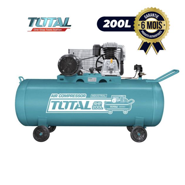 Compresseur d'air - TOTAL TC1402002 - 200 Litres - 1035 rpm/min - 6 Mois