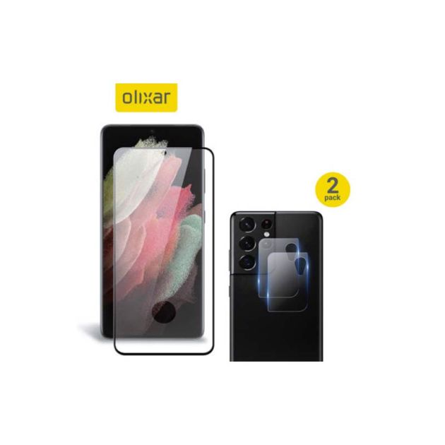 Protections d'Écran et Lentilles Olixar pour Samsung Galaxy S21 Ultra