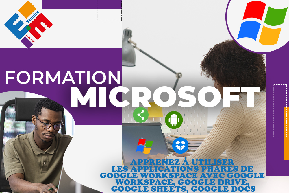 Apprenez à utiliser les applications phares de google workspace avec google workspace, google drive, google sheets, google docs