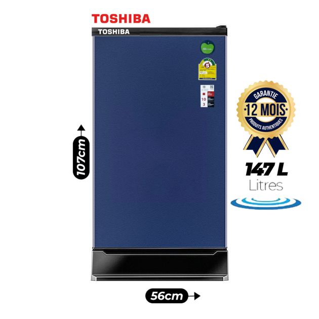 Mini Réfrigérateur Double Battant TOSHIBA- GR-D149SB- No frost - A+ - 147L - Bleu SB